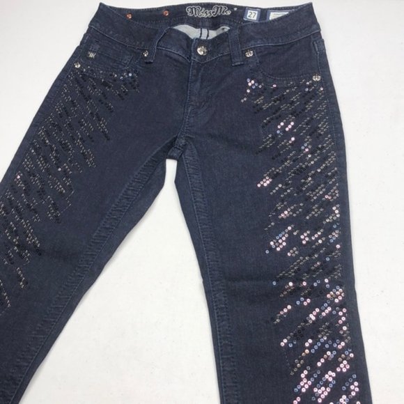 LIKE NEW VINTAGE MISS ME JEANS SIGNATURE SUPER SKINNY 27x27 💎 - Picture 5 of 12